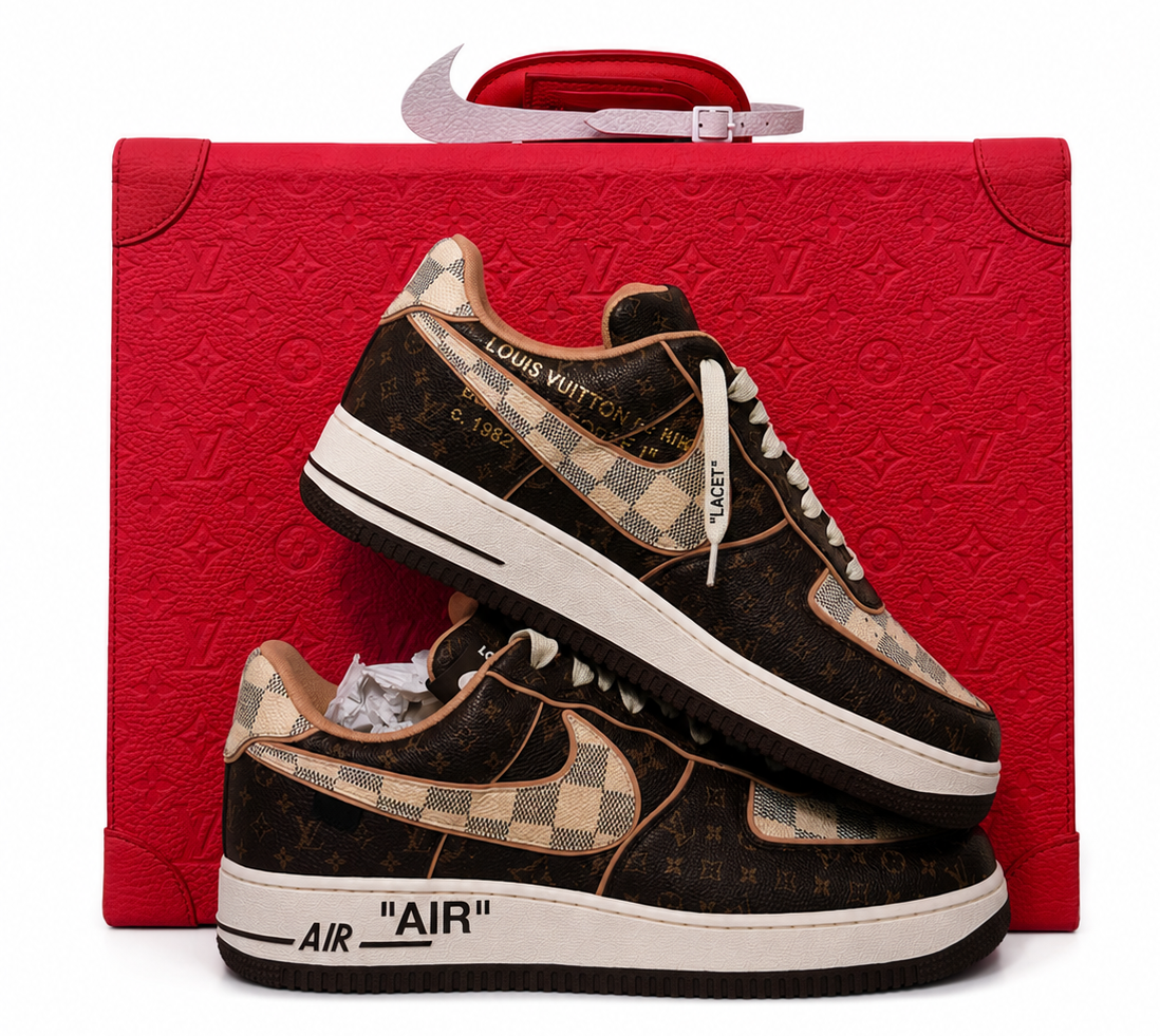 Louis Vuitton Nike Air Force 1 Low Monogram Brown Damier Azur