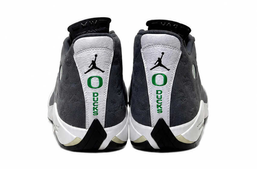 Jordan 14 Retro Oregon Ducks PE Grey