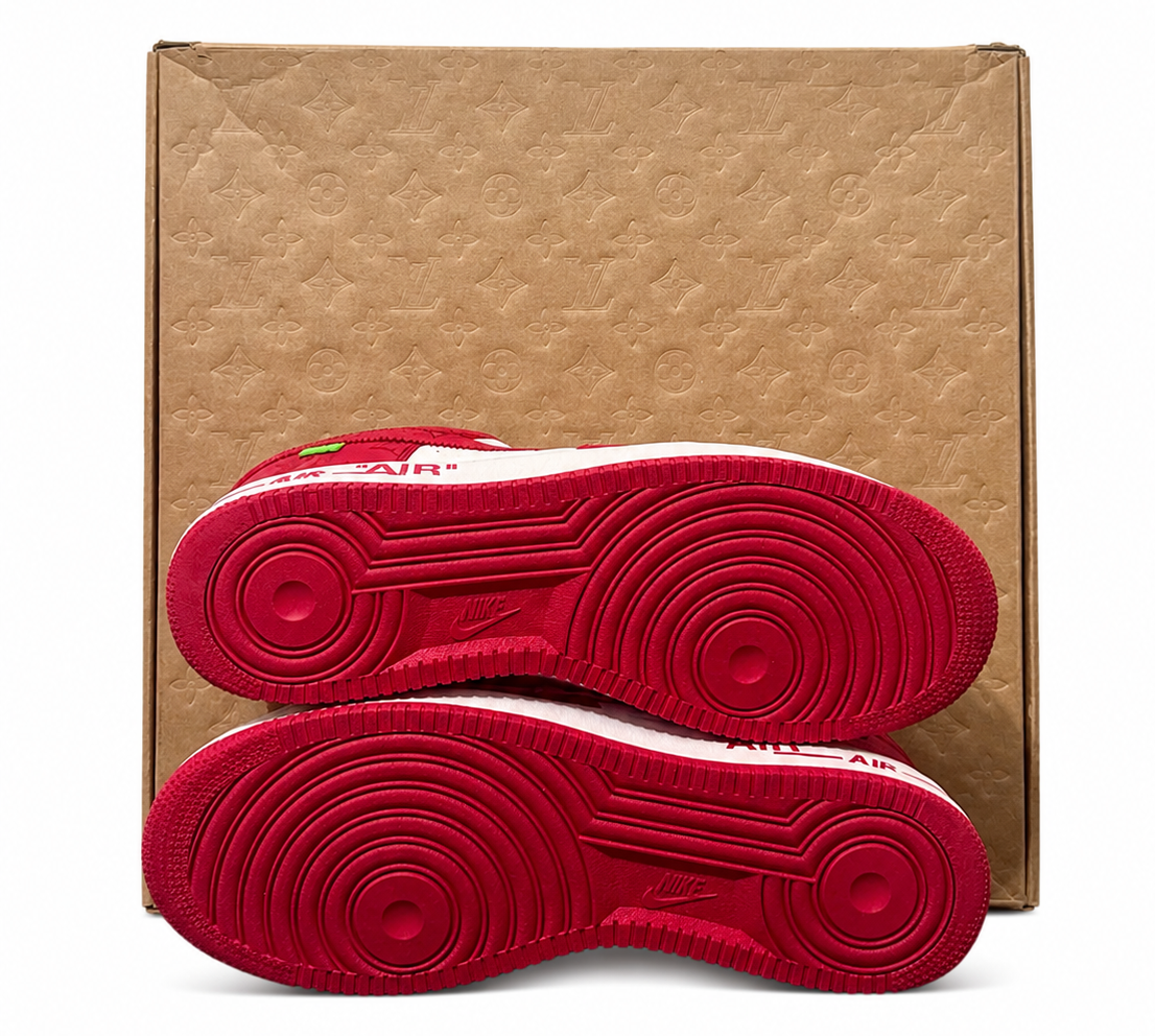 Louis Vuitton Nike Air Force 1 Low By Virgil Abloh White Red