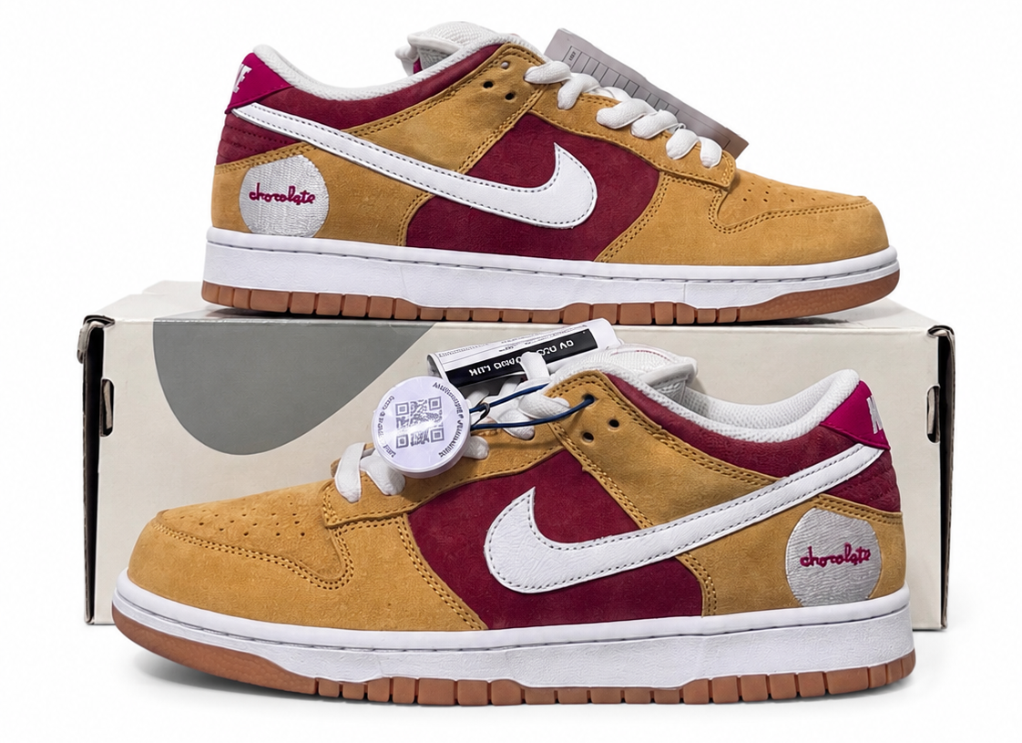 Nike SB Dunk Low Chocolate Skateboards Sun (Friends and Family) Numbered with Skate box