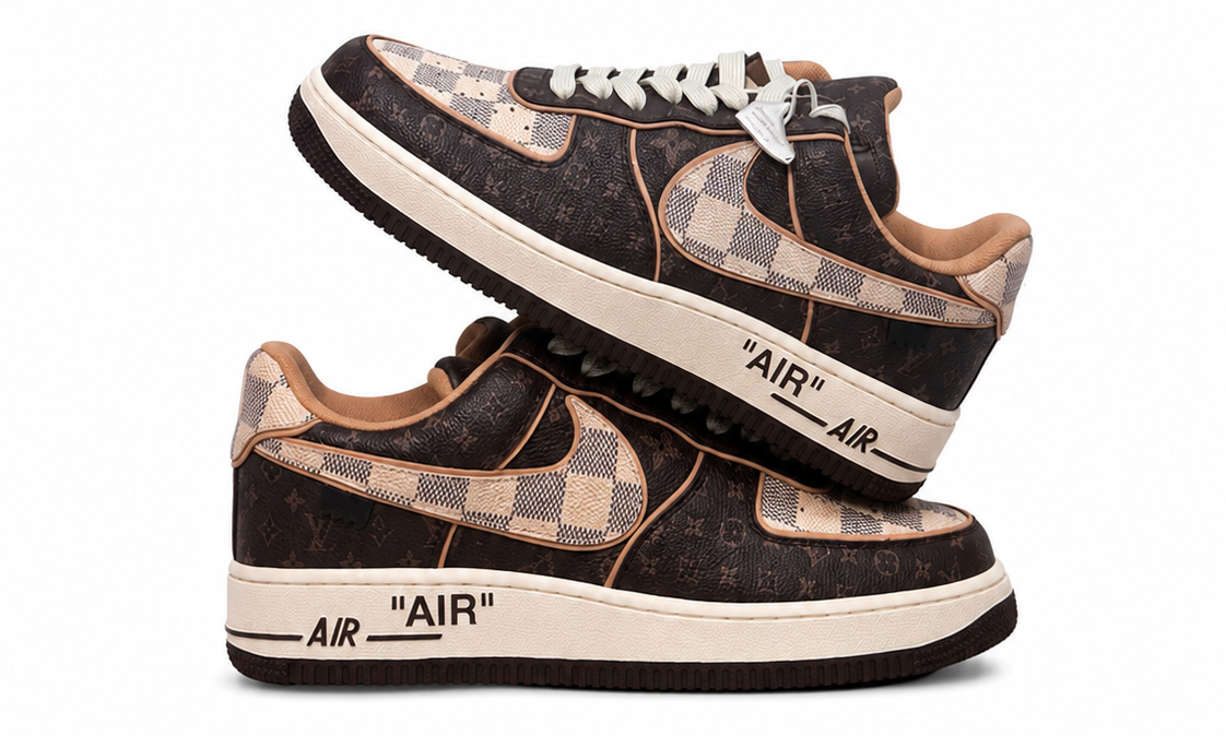 Louis Vuitton Nike Air Force 1 Low Monogram Brown Damier Azur