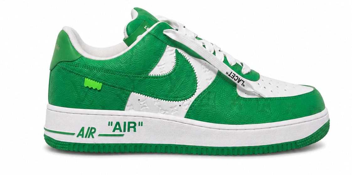 Louis Vuitton Nike Air Force 1 Low Virgil Abloh White Green Runway Sample