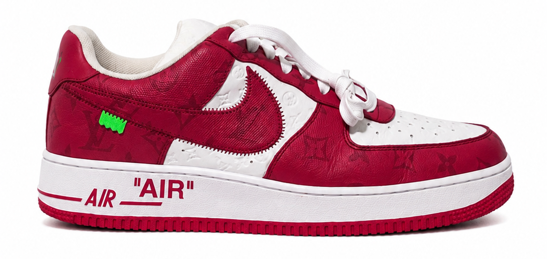 Louis Vuitton Nike Air Force 1 Low By Virgil Abloh White Red