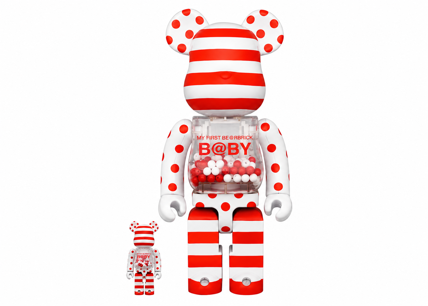 MY FIRST BE@RBRICK B@BY RED & SILVER CHROME VER. 100%+400%