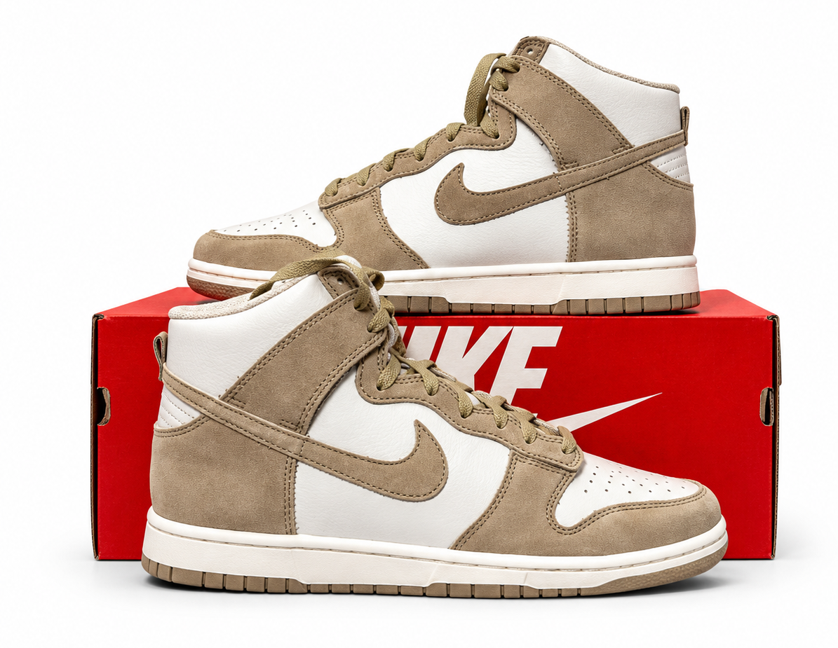 Nike Dunk High Tan Suede White