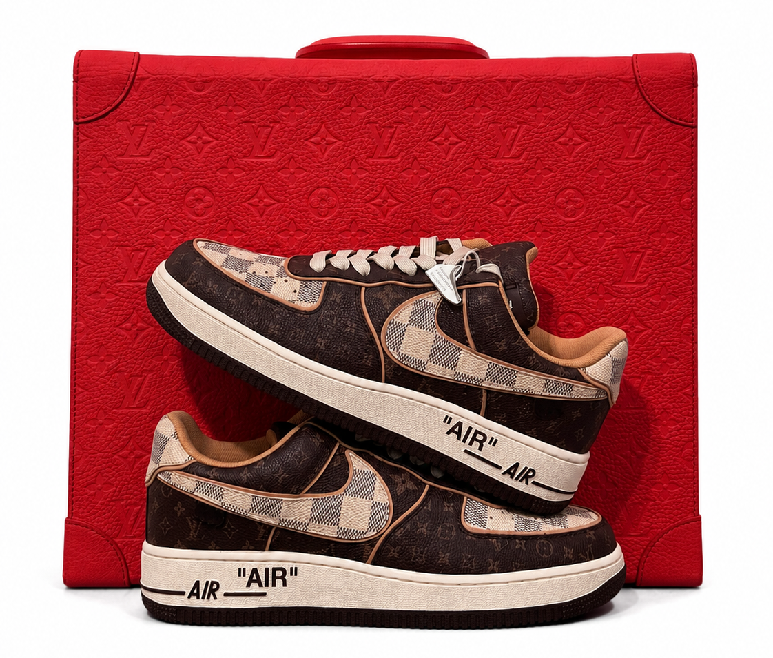 Louis Vuitton Nike Air Force 1 Low Monogram Brown Damier Azur