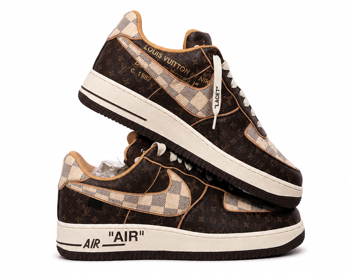 Louis Vuitton Nike Air Force 1 Low Monogram Brown Damier Azur