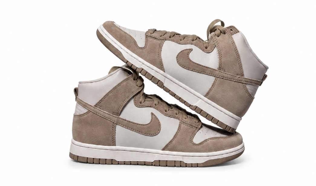 Nike Dunk High Tan Suede White