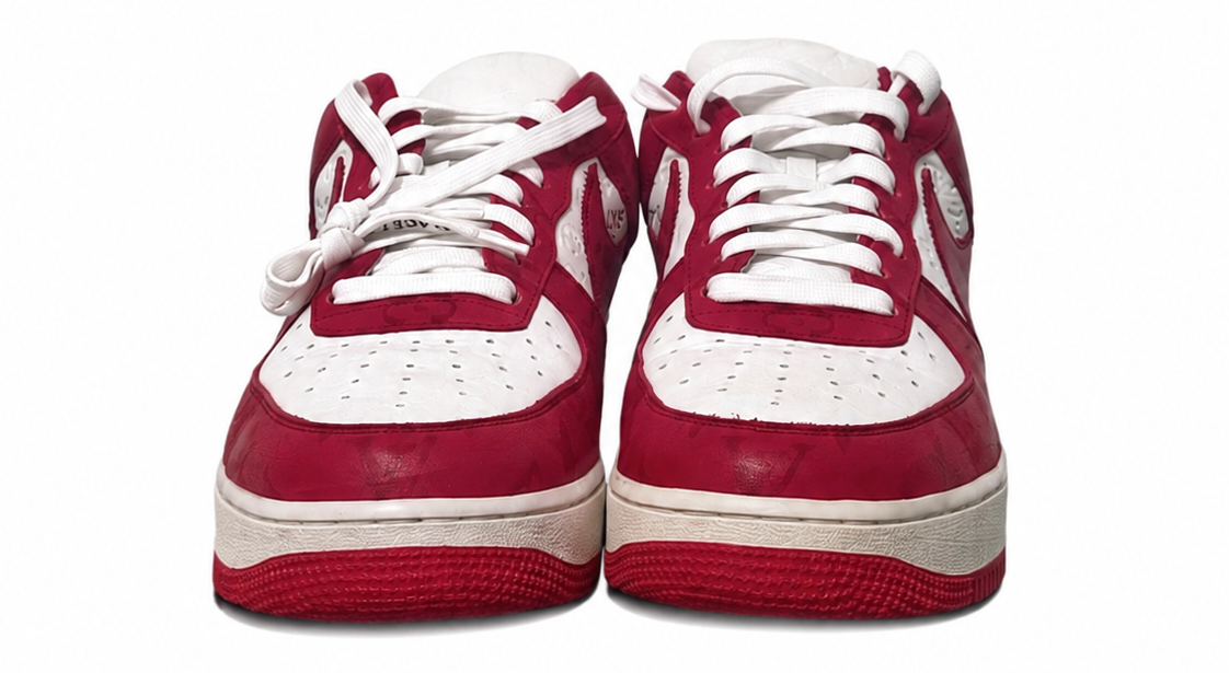 Louis Vuitton Nike Air Force 1 Low By Virgil Abloh White Red