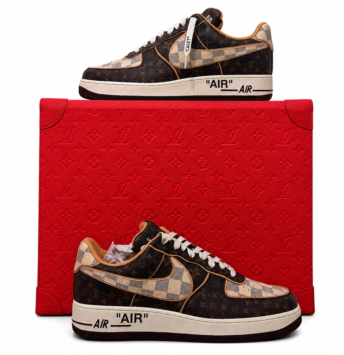 Louis Vuitton Nike Air Force 1 Low Monogram Brown Damier Azur